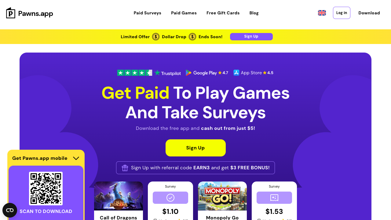 Pawns.app under the microscope: surveys, games and the $5 cash-out
