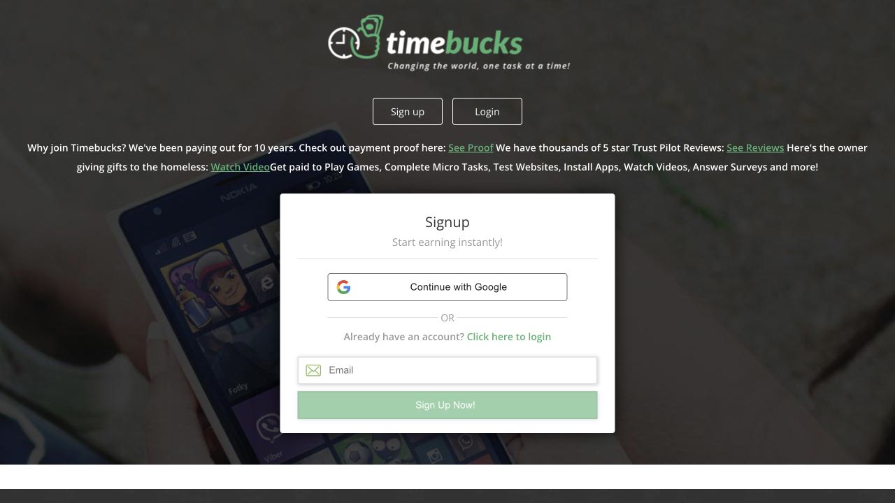 TimeBucks review: tasks, referrals and getting paid